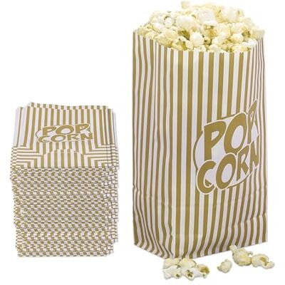 Relaxdays Popcorntüten Popcornbehälter, 144er Set, gold/weiß Relaxdays Popcorntüten Popcornbehälter, 144er Set, gold/weiß