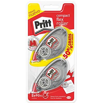 Pritt Roller Compact Korrekturroller zum Abdecken von Fehlern, Korrekturstift und gedruckter Text, vielseitiger weißer Korrektor für Phrasen und Buchstaben, 2 x (4,2 mm x 10 m) Pritt Roller Compact Korrekturroller zum Abdecken von Fehlern, Korrekturstift und gedruckter Text, vielseitiger weißer Korrektor für Phrasen und Buchstaben, 2 x (4,2 mm x 10 m)