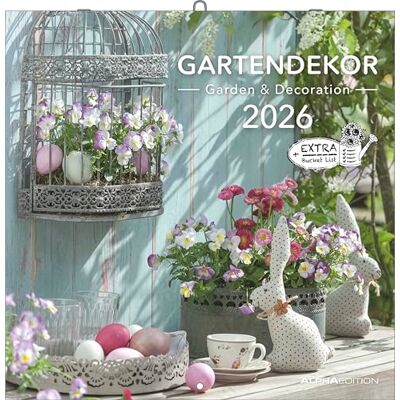 Alpha Gartendekor Kalender 2026 – Broschürenkalender 30×30 cm, aufgeklappt 30×60 cm mit 12 kunstvollen Gartendekorationen, ... & Pflanzenliebhaber: Garden and Decoration Alpha Gartendekor Kalender 2026 – Broschürenkalender 30×30 cm, aufgeklappt 30×60 cm mit 12 kunstvollen Gartendekorationen, ... & Pflanzenliebhaber: Garden and Decoration