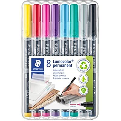 Staedtler Lumocolor 318 Permanent Marker – 8er-Box, F, schnell Wasserfest 0,6 mm, Universalstift für fast alle Oberflächen – schnelltrocknend – Art.-Nr. 318 WP8-2 Staedtler Lumocolor 318 Permanent Marker – 8er-Box, F, schnell Wasserfest 0,6 mm, Universalstift für fast alle Oberflächen – schnelltrocknend – Art.-Nr. 318 WP8-2
