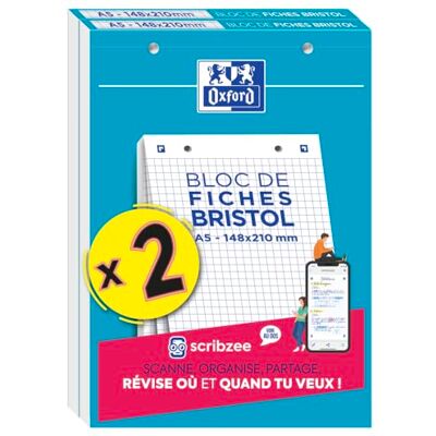 Oxford BRISTOL PERFORE BLOCKS 148 x 210 cm, 30 Blatt, 210 g, Q5/5, 2 Stück Oxford BRISTOL PERFORE BLOCKS 148 x 210 cm, 30 Blatt, 210 g, Q5/5, 2 Stück