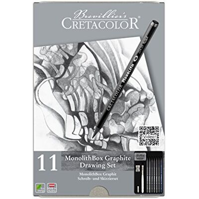 Cretacolor Monolith Graphit Set 11 teiliges Set mit Radierer und Anspitzer Stifte nur aus Mine Cretacolor Monolith Graphit Set 11 teiliges Set mit Radierer und Anspitzer Stifte nur aus Mine