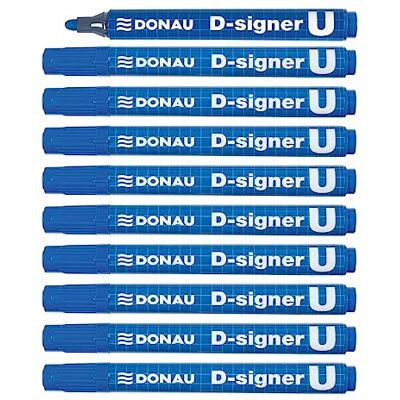 DONAU 7371001-10PL D-Signer U Permanentmarker / 10 Stück/Blau/Rundspitz 2-4mm (Strich) / Permanent Marker/Ungiftig/Wasserfest/auf Alkoholbasis DONAU 7371001-10PL D-Signer U Permanentmarker / 10 Stück/Blau/Rundspitz 2-4mm (Strich) / Permanent Marker/Ungiftig/Wasserfest/auf Alkoholbasis