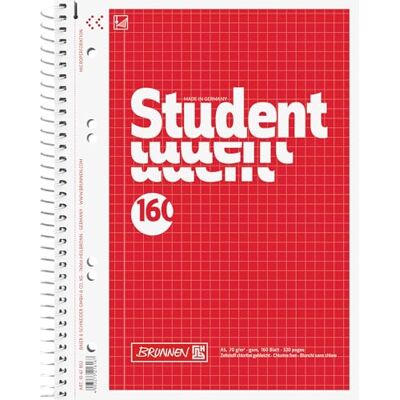 BRUNNEN Collegeblock Student A5, Lineatur 5, 160 Blatt, rot BRUNNEN Collegeblock Student A5, Lineatur 5, 160 Blatt, rot