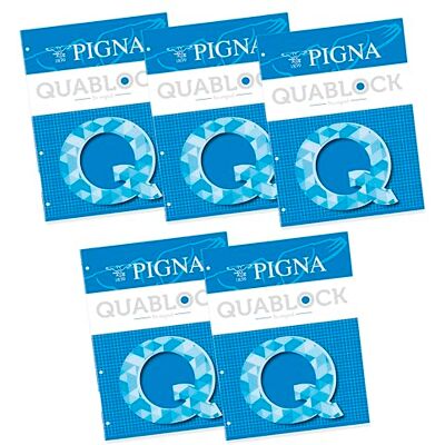Pigna 00609775M Blocchi Quablock A4 5 mm collato Fg. 50 80 gr/mq copertina patinata 115gr/mq, 5-er Pack Pigna 00609775M Blocchi Quablock A4 5 mm collato Fg. 50 80 gr/mq copertina patinata 115gr/mq, 5-er Pack