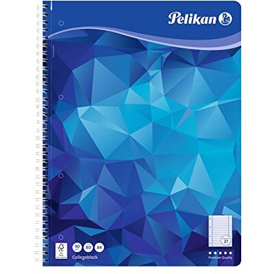 Pelikan 100076 Spiralblock A4, 80 Blatt, Lineatur 27 (liniert), Schulschreibpapier, 90g/m², FSC Mix, weiß Pelikan 100076 Spiralblock A4, 80 Blatt, Lineatur 27 (liniert), Schulschreibpapier, 90g/m², FSC Mix, weiß