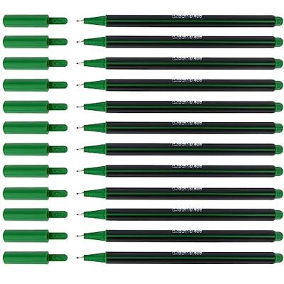D.RECT Fineliner Set 12 Stück Filzstift Für Den Täglichen Gebrauch Geeignet Feinleiner Stift Superfeine, Linienbreite Ca. 0.4 mm Grün D.RECT Fineliner Set 12 Stück Filzstift Für Den Täglichen Gebrauch Geeignet Feinleiner Stift Superfeine, Linienbreite Ca. 0.4 mm Grün