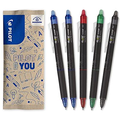 PILOT – 5er-Set Frixion Point Clicker – Tintenroller 0.5 mm mit löschbarer, thermosensitiver Tinte – 2 Blau, je 1 Schwarz, Rot, Grün – Tintenroller mit feiner Spitze – nachfüllbar – Zauberstift PILOT – 5er-Set Frixion Point Clicker – Tintenroller 0.5 mm mit löschbarer, thermosensitiver Tinte – 2 Blau, je 1 Schwarz, Rot, Grün – Tintenroller mit feiner Spitze – nachfüllbar – Zauberstift