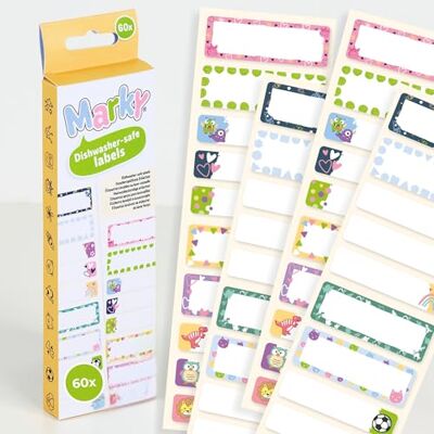 COLOP Marky Geschirrspülfeste Etiketten 60 Stk. 20 unterschiedliche Designs 2 verschiedene Größen ideal zum Beschriften von Gegenständen COLOP Marky Geschirrspülfeste Etiketten 60 Stk. 20 unterschiedliche Designs 2 verschiedene Größen ideal zum Beschriften von Gegenständen