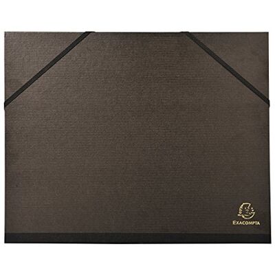 Exacompta 547100E Zeichenmappe Kraft für DIN A4 mit 2 Verschlußbändchen aus Stoff. Aus extra starkem Karton 3cm Rückenbreite schwarz ideal zum transportieren und aufbewahren Exacompta 547100E Zeichenmappe Kraft für DIN A4 mit 2 Verschlußbändchen aus Stoff. Aus extra starkem Karton 3cm Rückenbreite schwarz ideal zum transportieren und aufbewahren