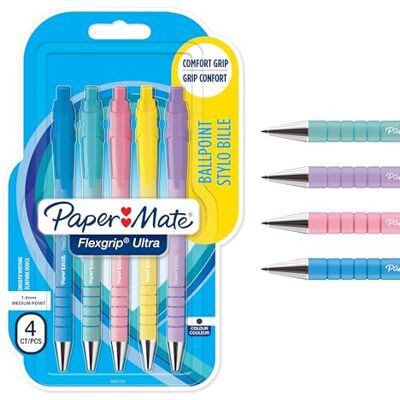 Paper Mate Flexgrip Ultra-Druckkugelschreiber mittlere Spitze (1,0 mm) schwarze Tinte Pastellfarben 5 Stück Paper Mate Flexgrip Ultra-Druckkugelschreiber mittlere Spitze (1,0 mm) schwarze Tinte Pastellfarben 5 Stück