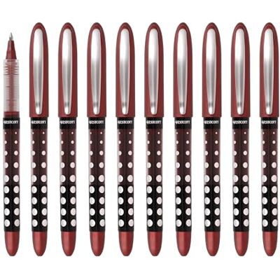Westcott PULSAR Tintenroller Rot 10 Stück Vorteilspack Korrekturstift Rollerball Pen rote Tinte präzise 0,5 mm Strichstärke, transp. Füllstandsanzeige, Kapillartechnologie E-730631 00 Westcott PULSAR Tintenroller Rot 10 Stück Vorteilspack Korrekturstift Rollerball Pen rote Tinte präzise 0,5 mm Strichstärke, transp. Füllstandsanzeige, Kapillartechnologie E-730631 00
