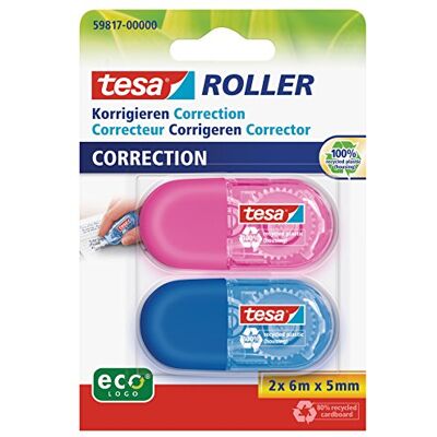 tesa CORRECTION ROLLER Mini Korrekturroller 2 x 6 m x 5 mm Kompaktes Korrekturband sofort überschreibbar ideal für Schule, Büro und unterwegs präzise Korrekturen tesa CORRECTION ROLLER Mini Korrekturroller 2 x 6 m x 5 mm Kompaktes Korrekturband sofort überschreibbar ideal für Schule, Büro und unterwegs präzise Korrekturen