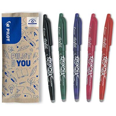 PILOT FriXion Ball 0.7 Set 5 Stück: Schwarz/Grün/Rot/Violett/Pink Radierbare Tintenroller 0,4mm Strichstärke Thermosensitive Tinte, Austauschbare Mine Mittlere Spitze PILOT FriXion Ball 0.7 Set 5 Stück: Schwarz/Grün/Rot/Violett/Pink Radierbare Tintenroller 0,4mm Strichstärke Thermosensitive Tinte, Austauschbare Mine Mittlere Spitze