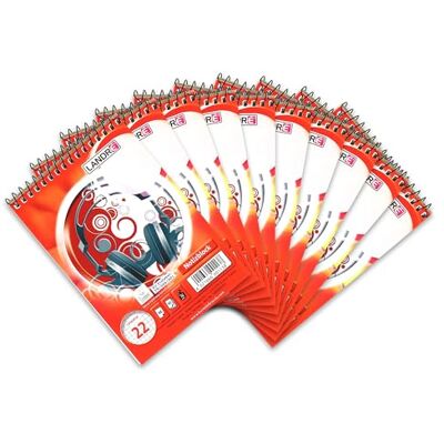 LANDRÉ Spiral-Notizblock A6, kariert, 40 Blatt, 70 g/m², 10 Stück LANDRÉ Spiral-Notizblock A6, kariert, 40 Blatt, 70 g/m², 10 Stück