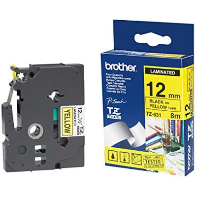 Brother TC101 Schriftbandkassetten, laminiert, 12 mm x 7,7 m, schwarz auf farblos Brother TC101 Schriftbandkassetten, laminiert, 12 mm x 7,7 m, schwarz auf farblos