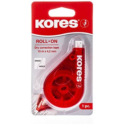 Kores Roll On: Korrekturroller Maus zur Trockenkorrektur in ergonomischer Form, Einzelpackung, 15m x 4,2 mm Kores Roll On: Korrekturroller Maus zur Trockenkorrektur in ergonomischer Form, Einzelpackung, 15m x 4,2 mm