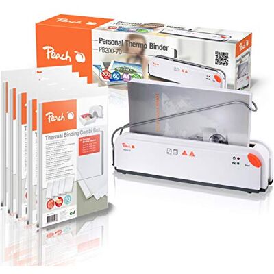 Peach Thermobindegerät DIN-A4 Testsieger* schnell startklar nur 1 min. Bindezeit einfachstes & schnellstes Bindesystem inkl. 5x PBT100-14 5x 20 verschiedene Thermalbindemappen PB200-70P Peach Thermobindegerät DIN-A4 Testsieger* schnell startklar nur 1 min. Bindezeit einfachstes & schnellstes Bindesystem inkl. 5x PBT100-14 5x 20 verschiedene Thermalbindemappen PB200-70P