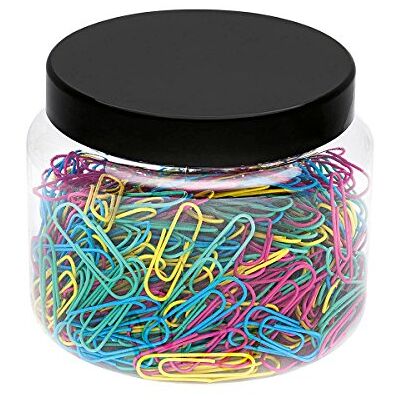 WEDO 90124450079 Büroklammern Metall 27 mm, 500 Stück mit Nylon Überzug in praktischer Dose, farbig sortiert WEDO 90124450079 Büroklammern Metall 27 mm, 500 Stück mit Nylon Überzug in praktischer Dose, farbig sortiert