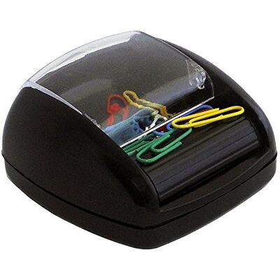 Pavo Büroklammerspender mit Magnetrollenoption, enthält 20 Büroklammern, schwarz Pavo Büroklammerspender mit Magnetrollenoption, enthält 20 Büroklammern, schwarz