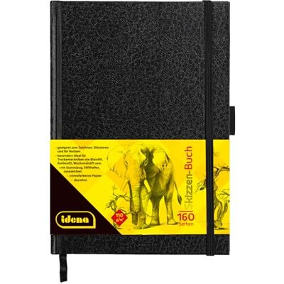 Idena 63143 Skizzenbuch, A5, blanko, 80 Blatt, 110 g/m², Hardcover in schwarz Idena 63143 Skizzenbuch, A5, blanko, 80 Blatt, 110 g/m², Hardcover in schwarz