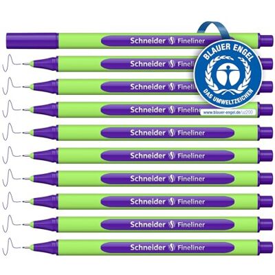 Schneider Line-Up Fineliner (Strichstärke 0,4 mm, aus biobasiertem Kunststoff, ausgezeichnet mit Der blaue Engel) 10 Stück, daytona-violet Schneider Line-Up Fineliner (Strichstärke 0,4 mm, aus biobasiertem Kunststoff, ausgezeichnet mit Der blaue Engel) 10 Stück, daytona-violet