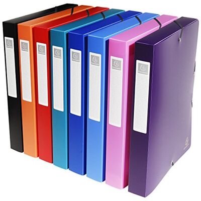 Exacompta 5970E 8er Pack Sammelbox OPAK mit Gummizug 40 mm breit aus blickdichtem Kunststoff mit Rückenschild für DIN A4 Archivbox Heftbox Dokumentenbox Zeichenbox farbig sortiert Exacompta 5970E 8er Pack Sammelbox OPAK mit Gummizug 40 mm breit aus blickdichtem Kunststoff mit Rückenschild für DIN A4 Archivbox Heftbox Dokumentenbox Zeichenbox farbig sortiert