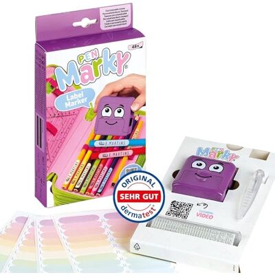 COLOP Pen Marky Namensstempel Set für Stifte 48 Etiketten DIY-Set zum Selbersetzen mit Buchstaben & Motiven Inkl. 48 wasserfester Aufkleber ideal für Schule & Kita COLOP Pen Marky Namensstempel Set für Stifte 48 Etiketten DIY-Set zum Selbersetzen mit Buchstaben & Motiven Inkl. 48 wasserfester Aufkleber ideal für Schule & Kita