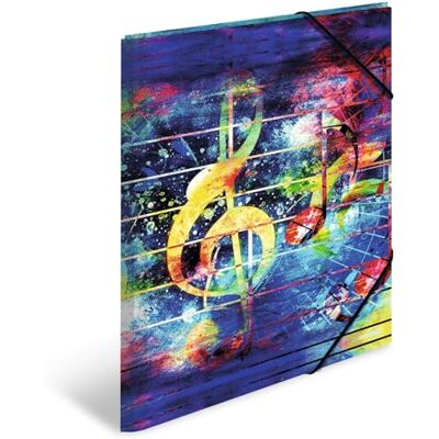 Herma Sammelmappe A3 Musik, Kinder Eckspanner-Mappe aus Kunststoff mit Kunst Motiv, Gummizug, Innenklappen und Innendruck für Jungen und Mädchen Herma Sammelmappe A3 Musik, Kinder Eckspanner-Mappe aus Kunststoff mit Kunst Motiv, Gummizug, Innenklappen und Innendruck für Jungen und Mädchen