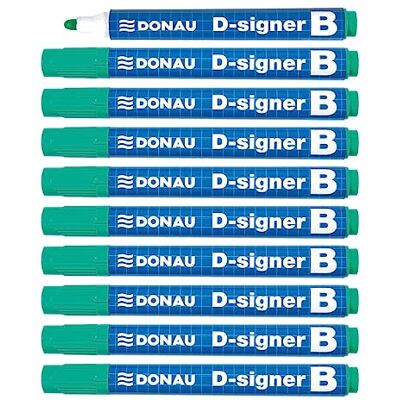 DONAU D-Signer B Tafel-Marker Whiteboard-Marker Boardmarker / 10 Stück/Grün/Rundspitze 2-4 mm/Trocknungsbeständig bis zu 72 Stunden ohne Kappe/Nicht Toxische Tinte DONAU D-Signer B Tafel-Marker Whiteboard-Marker Boardmarker / 10 Stück/Grün/Rundspitze 2-4 mm/Trocknungsbeständig bis zu 72 Stunden ohne Kappe/Nicht Toxische Tinte