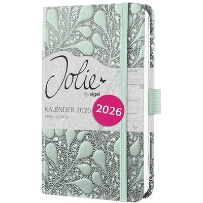 Sigel J6360 Wochenkalender 2026 ca. A6, schwarz, grün, Hardcover, Gummiband, Stiftschlaufe, Einstecktasche, 174 Seiten, vegan, aus nachhaltigem Papier, Terminplaner Taschenkalender Jolie Sigel J6360 Wochenkalender 2026 ca. A6, schwarz, grün, Hardcover, Gummiband, Stiftschlaufe, Einstecktasche, 174 Seiten, vegan, aus nachhaltigem Papier, Terminplaner Taschenkalender Jolie