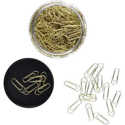 WEDO 90115040053 Büroklammern Metall 26 mm, 400 Stück in praktischer Dose, Messing WEDO 90115040053 Büroklammern Metall 26 mm, 400 Stück in praktischer Dose, Messing