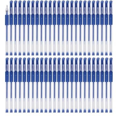 OFFICER PRODUCTS Gelkugelschreiber Kugelschreiber / 50 Stück (50er Pack) /Geltinte Farbe: Blau/Kugeldurchmesser: 0,5 mm/Gelstifte Gelschreiber/Wasserfeste und Nicht Verblassende Tinte/Gummigriff OFFICER PRODUCTS Gelkugelschreiber Kugelschreiber / 50 Stück (50er Pack) /Geltinte Farbe: Blau/Kugeldurchmesser: 0,5 mm/Gelstifte Gelschreiber/Wasserfeste und Nicht Verblassende Tinte/Gummigriff