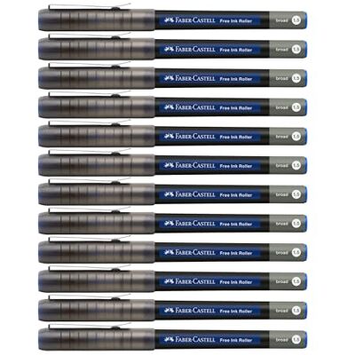 Faber-Castell Tintenroller Free Ink Blau, 12 Stück Dokumentenechter Rollerball mit 0,8 mm Spitze für flüssiges Schreiben und Notizen Faber-Castell Tintenroller Free Ink Blau, 12 Stück Dokumentenechter Rollerball mit 0,8 mm Spitze für flüssiges Schreiben und Notizen