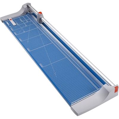 Dahle 448 Rollenschneider, bis DIN A0, 20 Blatt, blau Metalltisch 384×1500 mm, geschliffenes Rundmesser aus Spezialstahl, 2 Winkelanlagen, GS-geprüft Dahle 448 Rollenschneider, bis DIN A0, 20 Blatt, blau Metalltisch 384×1500 mm, geschliffenes Rundmesser aus Spezialstahl, 2 Winkelanlagen, GS-geprüft