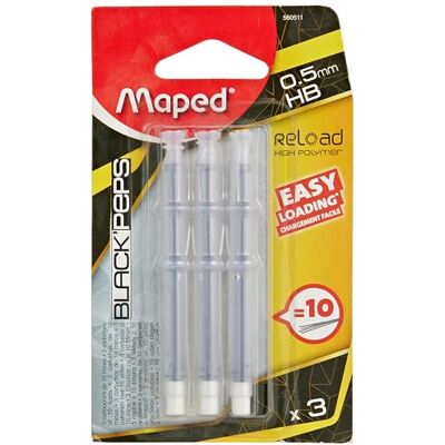 Maped 560511 Patrone Druckbleistift-Minen BLACK'PEPS Reload, 0,5 mm Maped 560511 Patrone Druckbleistift-Minen BLACK'PEPS Reload, 0,5 mm
