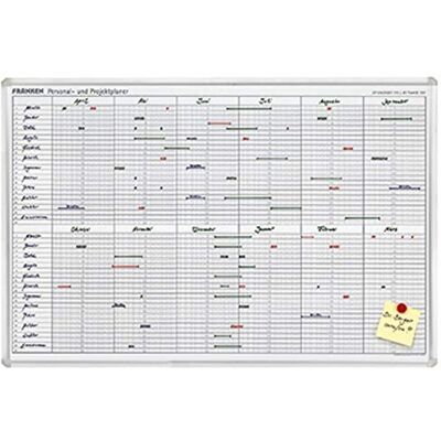 Franken Personal- & Projektplaner über 12 Monate mit 24 Positionen, lackiert, magnetisch, beschreibbar, trocken abwischbar, mit Aluminiumrahmen, Magnettafel zur Wandbefestigung, 90 x 60 cm, JK710 Franken Personal- & Projektplaner über 12 Monate mit 24 Positionen, lackiert, magnetisch, beschreibbar, trocken abwischbar, mit Aluminiumrahmen, Magnettafel zur Wandbefestigung, 90 x 60 cm, JK710