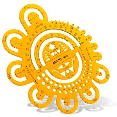 Aristo Abrundungsschablone Radien AR5020 (Format 162 x 162 mm vereint Radien von 0,5 bis 40 mm, Tuschekante) orange-transparent Aristo Abrundungsschablone Radien AR5020 (Format 162 x 162 mm vereint Radien von 0,5 bis 40 mm, Tuschekante) orange-transparent