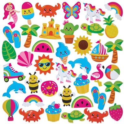 Baker Ross FN415 Sommer-Schaumstoffaufkleber – 150er-Pack, Aufkleber für Kinder zum Basteln Baker Ross FN415 Sommer-Schaumstoffaufkleber – 150er-Pack, Aufkleber für Kinder zum Basteln