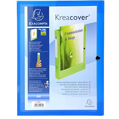 Exacompta Archivbox PP Kreacover A4 Rücken 4 cm blau Exacompta Archivbox PP Kreacover A4 Rücken 4 cm blau
