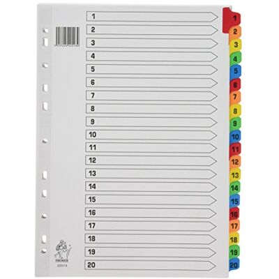 Rexel Mylar 1-20-Register (DIN A4, Verstärkte Taben) weiß Rexel Mylar 1-20-Register (DIN A4, Verstärkte Taben) weiß