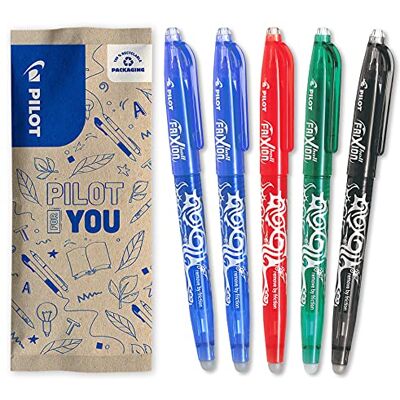 PILOT FriXion Point 0.5 Set 5 Stück: 2x Schwarz, 1x Blau/Rot/Grün Radierbarer, Nachfüllbarer Gel-Tintenroller mit Druckmechanik und Thermosensitiver Tinte Feine Spitze PILOT FriXion Point 0.5 Set 5 Stück: 2x Schwarz, 1x Blau/Rot/Grün Radierbarer, Nachfüllbarer Gel-Tintenroller mit Druckmechanik und Thermosensitiver Tinte Feine Spitze