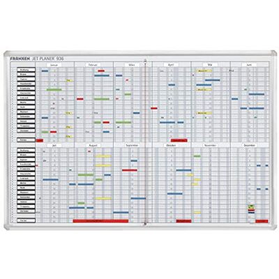 Franken GmbH SJP936 Jahresplaner maximal 32 Positionen (12 Monate x 31 Tage mit Zubehör) 60 x 90 cm, weiß Franken GmbH SJP936 Jahresplaner maximal 32 Positionen (12 Monate x 31 Tage mit Zubehör) 60 x 90 cm, weiß