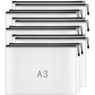 NORTHERN BROTHERS A3 Dokumententasche mit Reißverschluss, 12 Stück, Schwarz, Robuste PVC Dokumententaschen, Halbtransparente Zipper Beutel für Büro Schule Haushalt NORTHERN BROTHERS A3 Dokumententasche mit Reißverschluss, 12 Stück, Schwarz, Robuste PVC Dokumententaschen, Halbtransparente Zipper Beutel für Büro Schule Haushalt