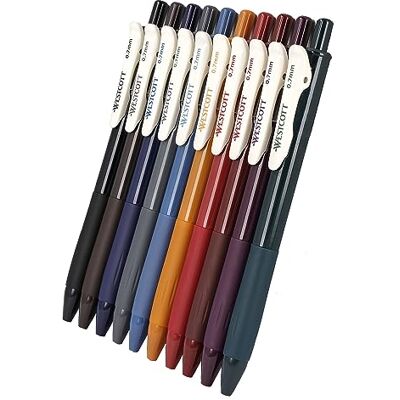 Westcott Gelstifte VINTAGE Set 10 Stück Herbstedition Gelschreiber Stifte mit 10 bunten warmen Farben 0,7mm Strichstärke für weiche, präzise Striche beim Schreiben & Zeichnen E-733901 00 Westcott Gelstifte VINTAGE Set 10 Stück Herbstedition Gelschreiber Stifte mit 10 bunten warmen Farben 0,7mm Strichstärke für weiche, präzise Striche beim Schreiben & Zeichnen E-733901 00