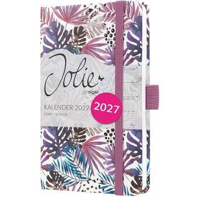 Sigel 7J354 Wochenkalender 2027 ca. A6, lila, blau, Hardcover, Gummiband, Stiftschlaufe, Einstecktasche, 174 Seiten, vegan, Buchkalender, Terminplaner Taschenkalender Jolie Sigel 7J354 Wochenkalender 2027 ca. A6, lila, blau, Hardcover, Gummiband, Stiftschlaufe, Einstecktasche, 174 Seiten, vegan, Buchkalender, Terminplaner Taschenkalender Jolie