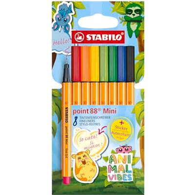 STABILO Fineliner point 88 Mini Animal Vibes 8er Pack 8 Farben STABILO Fineliner point 88 Mini Animal Vibes 8er Pack 8 Farben
