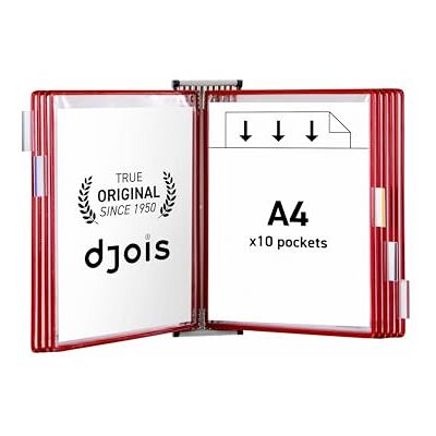 Djois Tarifold 414107 Tarifold Wandsichttafel für Dokumente aus Metall, Drehzapfensichttafeln, Dokumentenpräsentation, 10 A4-Taschen Rot Djois Tarifold 414107 Tarifold Wandsichttafel für Dokumente aus Metall, Drehzapfensichttafeln, Dokumentenpräsentation, 10 A4-Taschen Rot