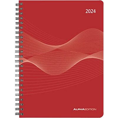 Alpha Wochenplaner PP-Einband rot 2024 Büro-Kalender A5 Cheftimer red Ringbindung 1 Woche 2 Seiten 128 Seiten Alpha Wochenplaner PP-Einband rot 2024 Büro-Kalender A5 Cheftimer red Ringbindung 1 Woche 2 Seiten 128 Seiten