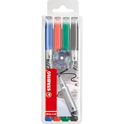 STABILO Write-4-all Permanentmarker - 4 Farben, 1mm Spitze STABILO Write-4-all Permanentmarker - 4 Farben, 1mm Spitze